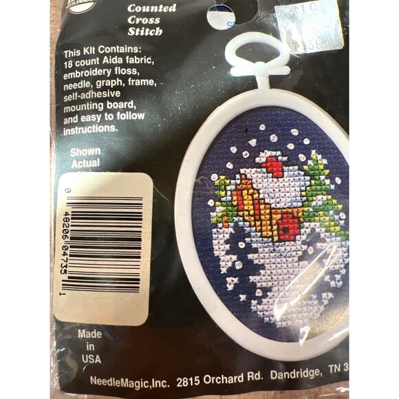 Counted Cross Stitch Kit "Cabin" Includes 18-Count Aida Floss & Frame 3614 - Picture 2 of 3